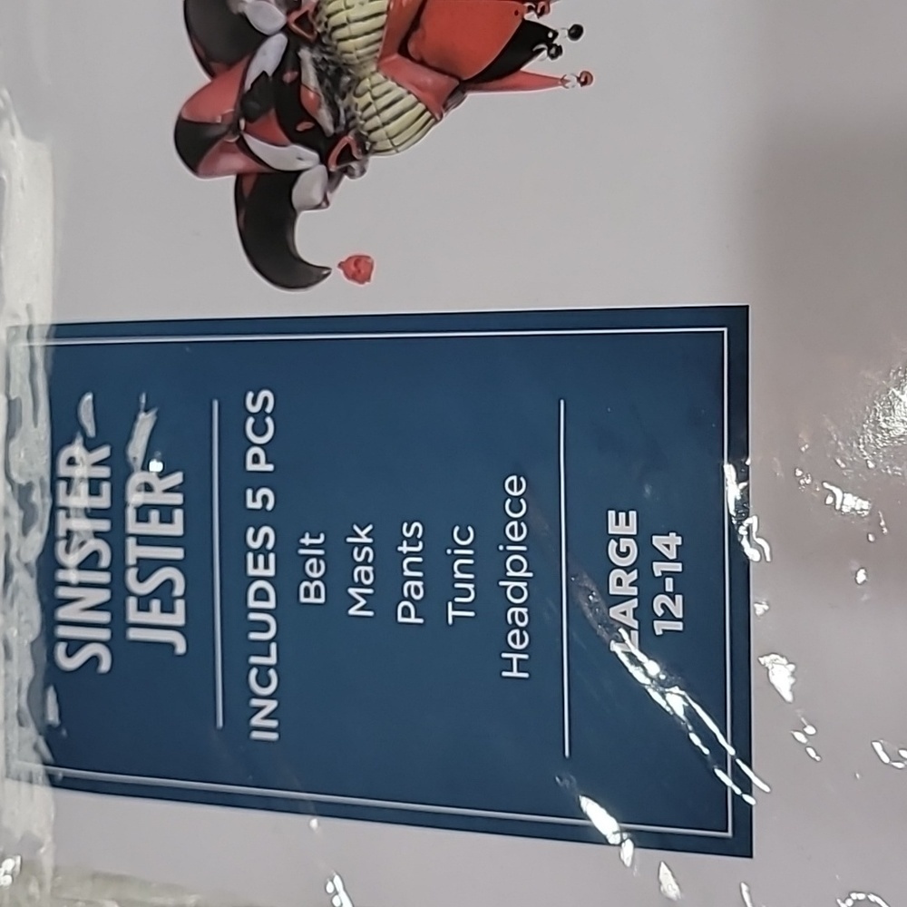 Kids Sinister Jester Halloween Costume Size Large - Picture 7 of 9